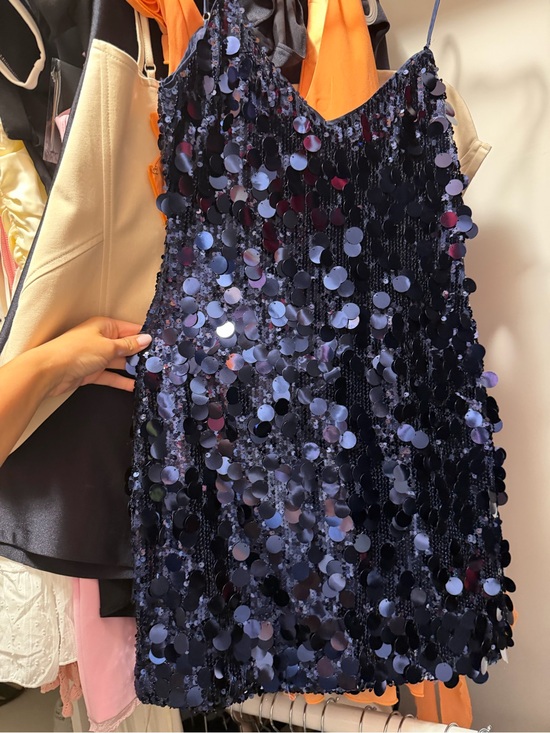 Meshki Dresses & Skirts - Meshki Navy Sequin Slip Mini Dress